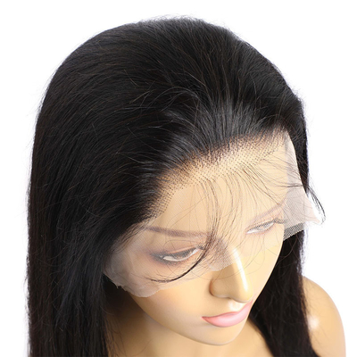 Marron clair 150% 180% Densité osseuse droite brésilienne 360 dentelle frontale Remy HD dentelle perruque avec poils de bébé