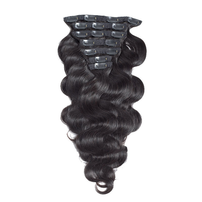 1B Cheveux humains brésiliens Corps ondulé Curly Clip In Extensions de cheveux Vierge Cheveux Remy