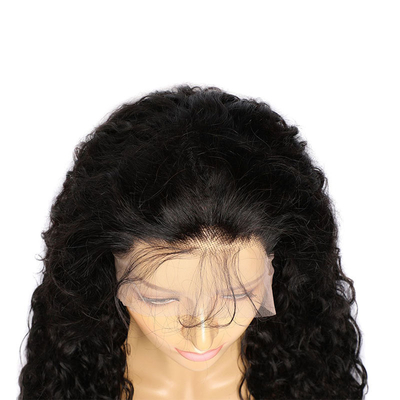 14-28 pouces de cheveux rémy vague d'eau Frontale cheveux humains perruques avec des nœuds blanchis pré-pucked