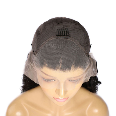 14-28 pouces de cheveux rémy vague d'eau Frontale cheveux humains perruques avec des nœuds blanchis pré-pucked