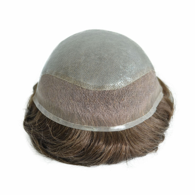Toupe pour hommes de petite/grande/moyenne taille avec maille MONO et dentelle suisse en cheveux vierges