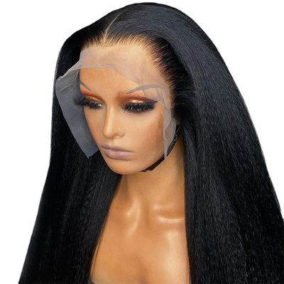 Couleur de dentelle brune claire 13*4 HD Afro Kinky cheveux humains droits dentelle perruques frontales fournisseurs