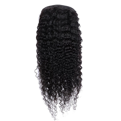 Vigoureux vrai brésilien bouclé en boucle autour de la queue de cheval extensions de cheveux humains Noir