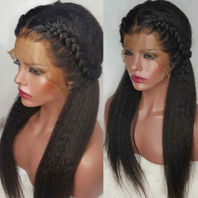 Couleur de dentelle brune claire 13*4 HD Afro Kinky cheveux humains droits dentelle perruques frontales fournisseurs