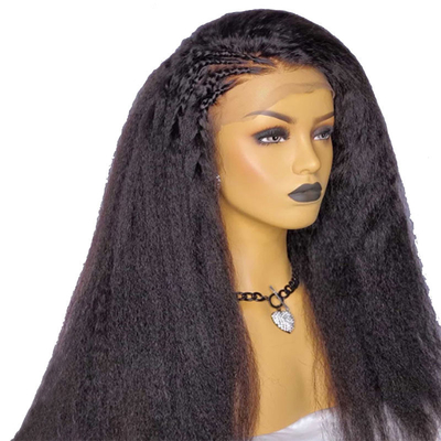 Couleur de dentelle brune claire 13*4 HD Afro Kinky cheveux humains droits dentelle perruques frontales fournisseurs