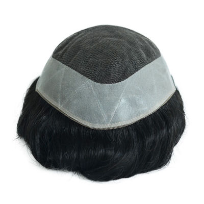 Toupee Densité 120% Homme Topper cheveux humains Soyeux droit OK Style 64 Swiss Lace NPU Système de remplacement des bases