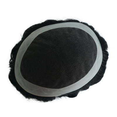 Toupee Densité 120% Homme Topper cheveux humains Soyeux droit OK Style 64 Swiss Lace NPU Système de remplacement des bases