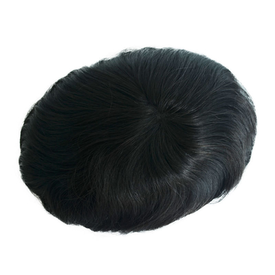 Toupee Densité 120% Homme Topper cheveux humains Soyeux droit OK Style 64 Swiss Lace NPU Système de remplacement des bases