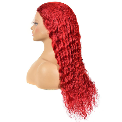 150% 180% Densité bouclée vague profonde Perruque frontale avec cheveux vierges humains Femmes naturelles
