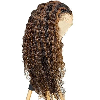 Cheveux brésiliens vierges profond ondulé bouclé HD dentelle frontale longue perruque avec type de cheveux humains
