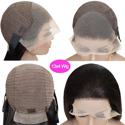 Cheveux brésiliens vierges profond ondulé bouclé HD dentelle frontale longue perruque avec type de cheveux humains