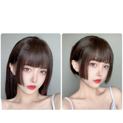 2022 mode essentiel cuticule complète princesse japonaise coupe les cheveux humains bangs avec des pinces BB