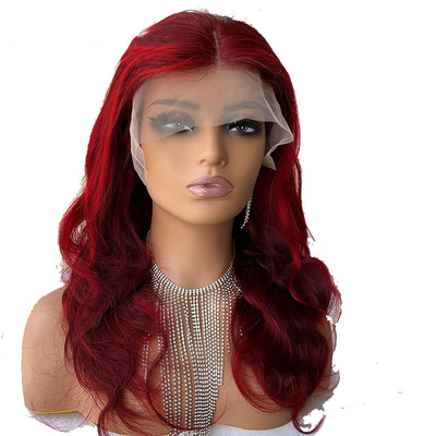 Taille moyenne 100% Cheveux humains Roux Brun Highlight Body Wave HD Lacet Perruque Vendeur de cheveux bruns