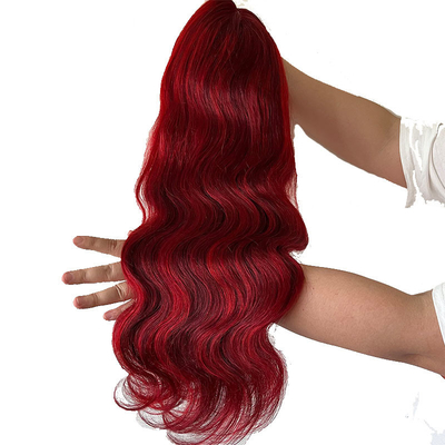 Taille moyenne 100% Cheveux humains Roux Brun Highlight Body Wave HD Lacet Perruque Vendeur de cheveux bruns