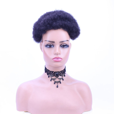 Véritable vierge brésilienne Afro bouclée coiffure humaine pour femmes technique demi-homme fait
