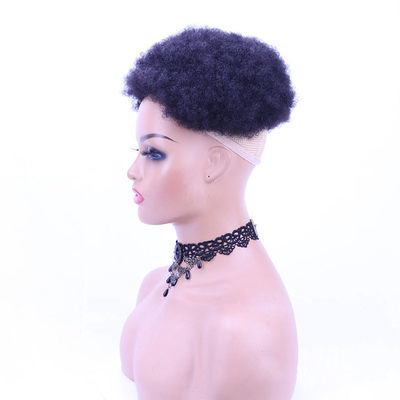 Véritable vierge brésilienne Afro bouclée coiffure humaine pour femmes technique demi-homme fait