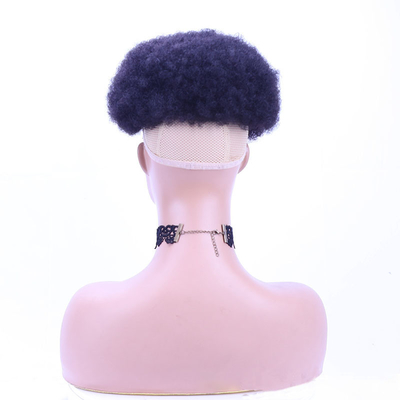 Véritable vierge brésilienne Afro bouclée coiffure humaine pour femmes technique demi-homme fait