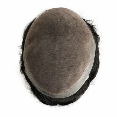 6 pouces Ultra Hold Super Thin PU Skin Fine Mono Base Indétectable Légère Remy Cheveux humains courts Toupee