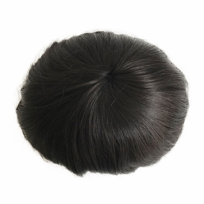 6 pouces Ultra Hold Super Thin PU Skin Fine Mono Base Indétectable Légère Remy Cheveux humains courts Toupee