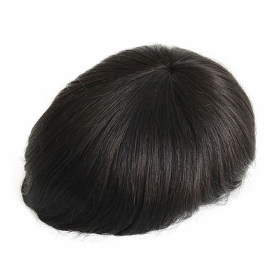 6 pouces Ultra Hold Super Thin PU Skin Fine Mono Base Indétectable Légère Remy Cheveux humains courts Toupee