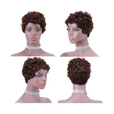 Cheveux brésiliens Remy Cheveux brésiliens Grade Machine faite Perruques bouclées pré-pluquées pour les femmes noires