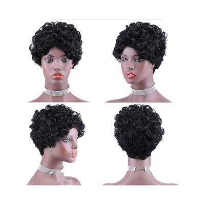 Cheveux brésiliens Remy Cheveux brésiliens Grade Machine faite Perruques bouclées pré-pluquées pour les femmes noires