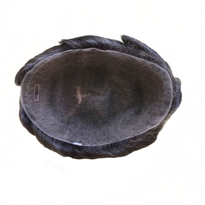 Toupee pour cheveux humains naturels pour hommes avec une base en dentelle complète et des coiffures vierges européennes