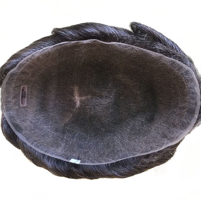 Toupee pour cheveux humains naturels pour hommes avec une base en dentelle complète et des coiffures vierges européennes