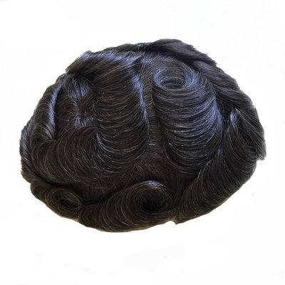Toupee pour cheveux humains naturels pour hommes avec une base en dentelle complète et des coiffures vierges européennes