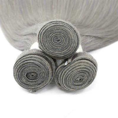 Indienne vierge cuticule brute alignée gris de grade 10A Boucles de cheveux humains de l'Inde Vendeur