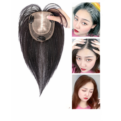 110% de base en soie de densité Toupee avec bangs Accessoire de cheveux de mariée de mariage brésilien