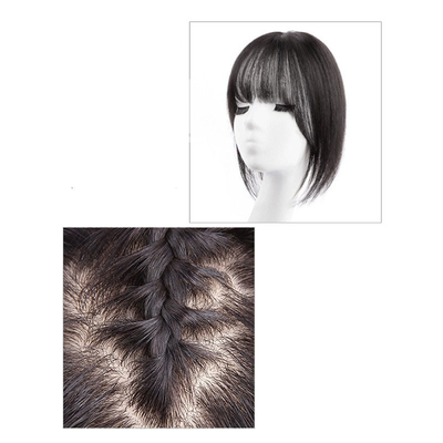 110% de base en soie de densité Toupee avec bangs Accessoire de cheveux de mariée de mariage brésilien