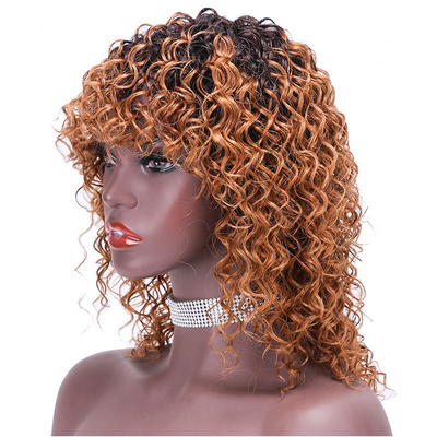 Beauté chaude courte bouclée 100% cheveux humains brésiliens Perruques à taille moyenne