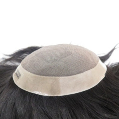 Cheveux Remy Adhésif haute densité Afro Curl PU Système de remplacement de cheveux en dentelle Toupee pour hommes noirs