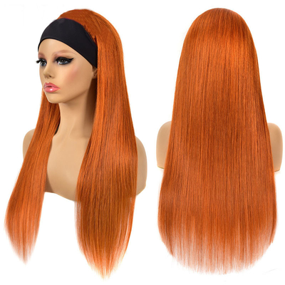 Bandes de couleur gingembre Perruques pour femmes noires Expédition rapide Os cheveux humains droits