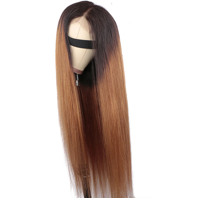 Bandes de couleur gingembre Perruques pour femmes noires Expédition rapide Os cheveux humains droits