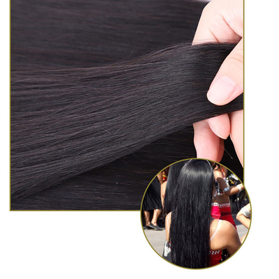 Top cheveux humains femmes brun foncé long ondulé bouclé soie Top Clip En cheveux pour femmes