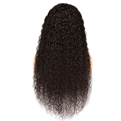 Noir naturel de qualité 10A 100% de cheveux humains vierges bruts Perruques sans colle avec bâtons 150% de densité