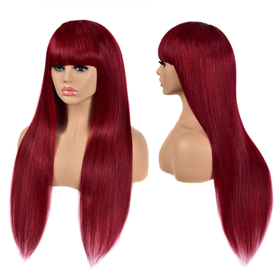 Noir naturel de qualité 10A 100% de cheveux humains vierges bruts Perruques sans colle avec bâtons 150% de densité