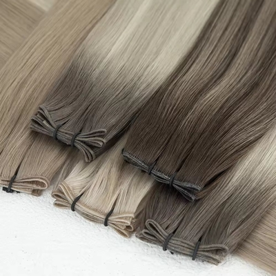 Double dessiné 100% cheveux humains génie tendance de trame de cheveux minces invisibles russes