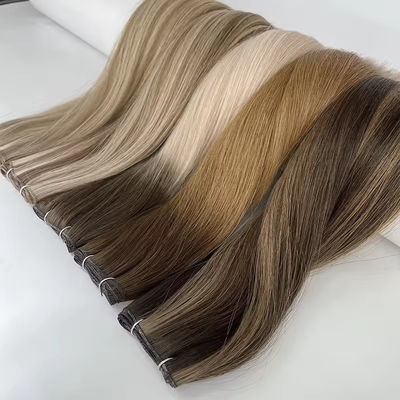 Double dessiné 100% cheveux humains génie tendance de trame de cheveux minces invisibles russes