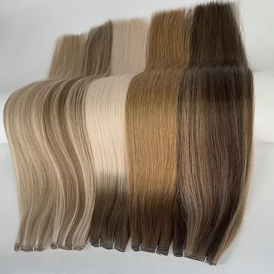 Double dessiné 100% cheveux humains génie tendance de trame de cheveux minces invisibles russes