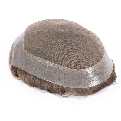 80% de densité de lumière Toupee pour homme avec une technique de la main et un style droit