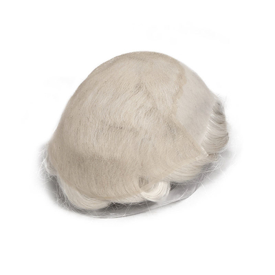 Droit Toupee Design Russe à la main attaché Full Scalp HD Lace Système de cheveux humains Perruque Cheveux vierges