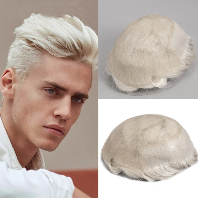 Droit Toupee Design Russe à la main attaché Full Scalp HD Lace Système de cheveux humains Perruque Cheveux vierges