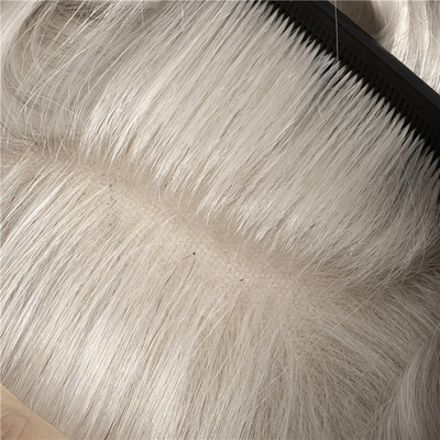 Droit Toupee Design Russe à la main attaché Full Scalp HD Lace Système de cheveux humains Perruque Cheveux vierges