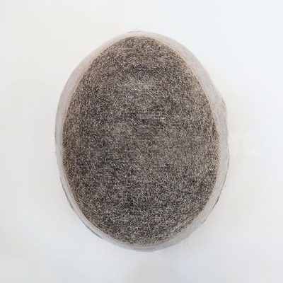 Base australienne 130% Haute densité Hommes coiffures courtes gris naturel 6x8 coiffure humaine