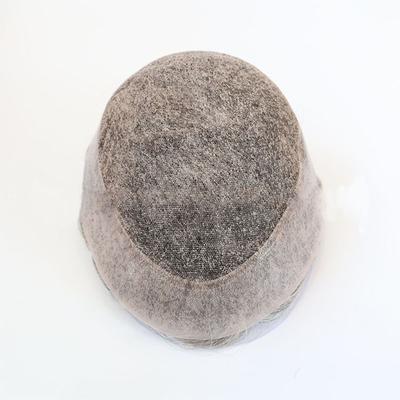 Base australienne 130% Haute densité Hommes coiffures courtes gris naturel 6x8 coiffure humaine
