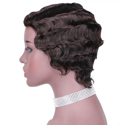 Des perruques à coupe courte de cheveux humains avec 180% de densité et 250g-450g