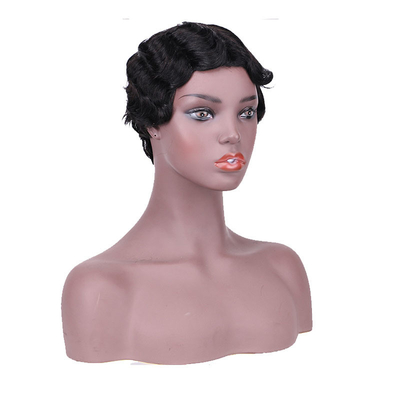 Des perruques à coupe courte de cheveux humains avec 180% de densité et 250g-450g